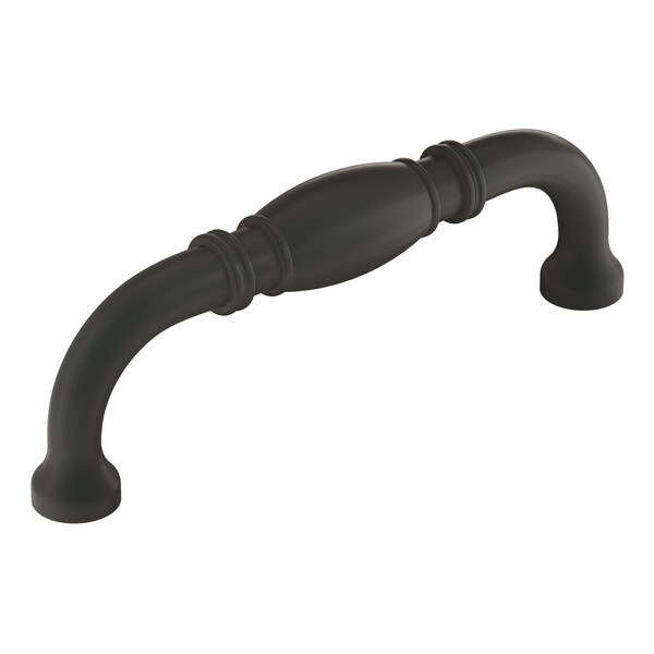 Amerock Granby 3-3/4 in 96 mm Center-to-Center Matte Black Cabinet Pull - BP55243FB