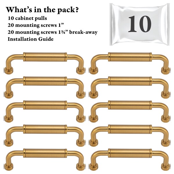 Designperfect 3 3/4'' Center-to-Center Barrel Pull, 10PK - DPA10T963CBZ