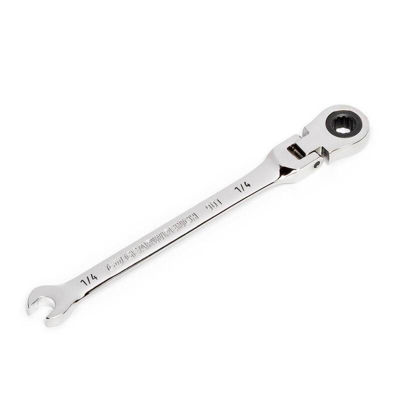 GEARWRENCH 1/4 in. SAE 90-Tooth Flex Head Combination Ratcheting Wrench - 86740