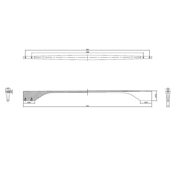 Richelieu 11 3/8 in to 12 5/8 in (288 mm to 320 mm) Chrome Contemporary Drawer Pull - BP9253320140