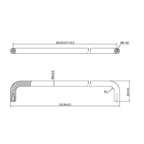 Richelieu 12 in. (305 mm) Center-to-Center Chrome Contemporary Drawer Pull - BP228812140