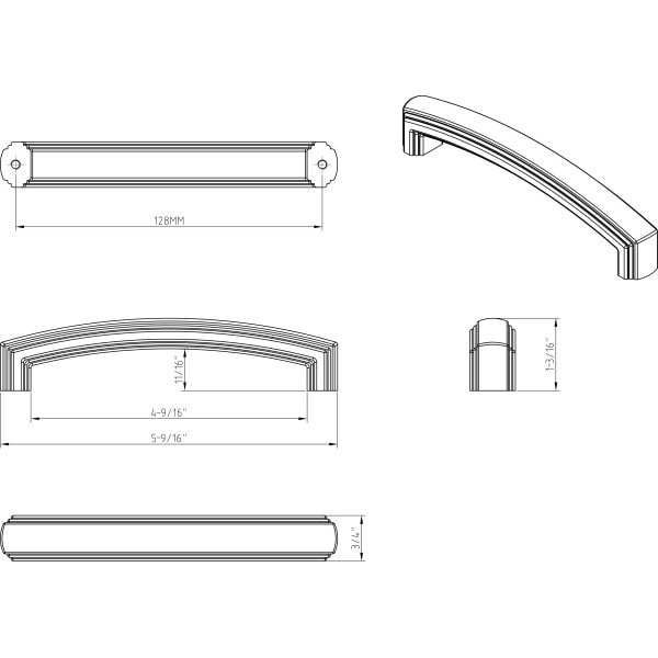 Jeffrey Alexander 128 mm Center-to-Center Satin Nickel Delgado Cabinet Pull - 519-128SN