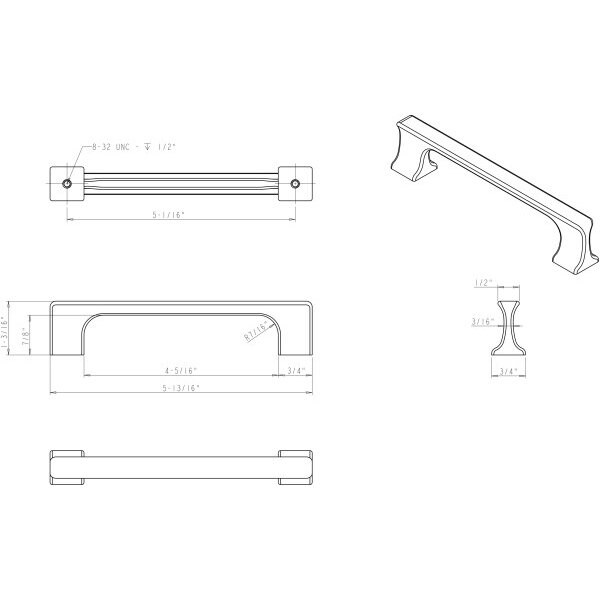Jeffrey Alexander 128 mm Center-to-Center Polished Chrome Sullivan Cabinet Pull - 752-128PC
