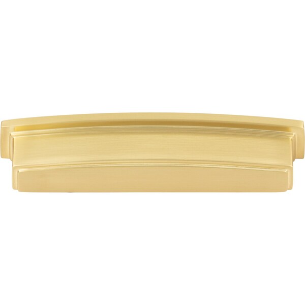 Jeffrey Alexander 128 mm Center Brushed Gold Square-to-Center Square Renzo Cabinet Cup Pull - 141-128BG