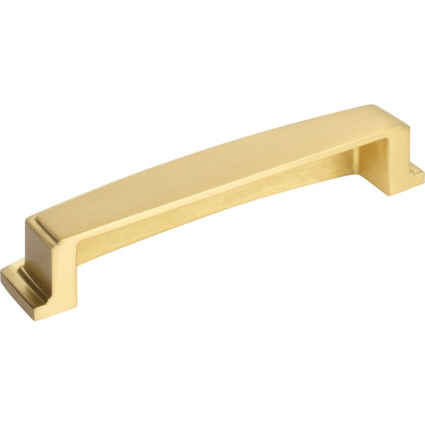Jeffrey Alexander 128 mm Center Brushed Gold Square-to-Center Square Renzo Cabinet Cup Pull - 141-128BG