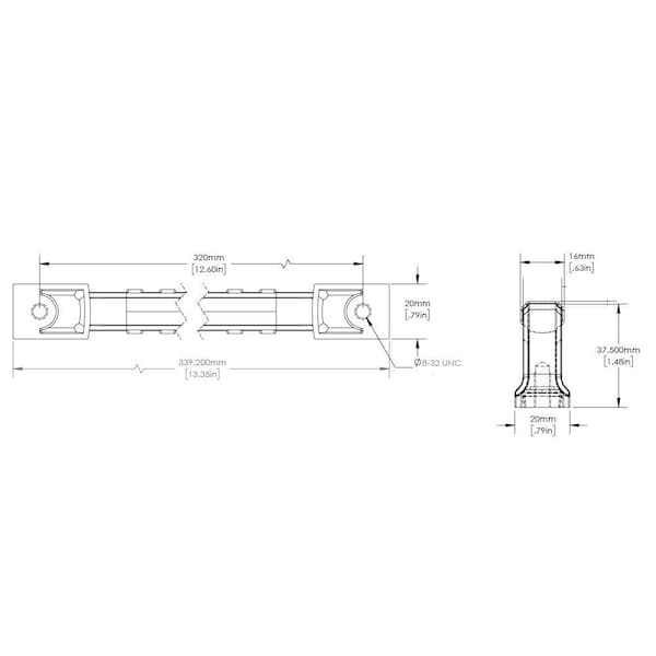 Richelieu 12 5/8-inch (320 mm) Center to Center Matte Black Transitional Cabinet Pull - BP8650320900