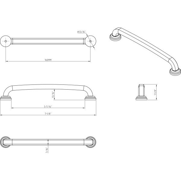Jeffrey Alexander 160 mm Center-to-Center Polished Nickel Bremen 1 Cabinet Pull - 527-160NI