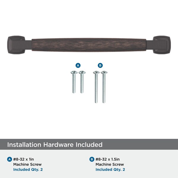 Amerock Stature 6-5/16 in 160 mm Center-to-Center Oil Rubbed Bronze Cabinet Pull - BP36889ORB