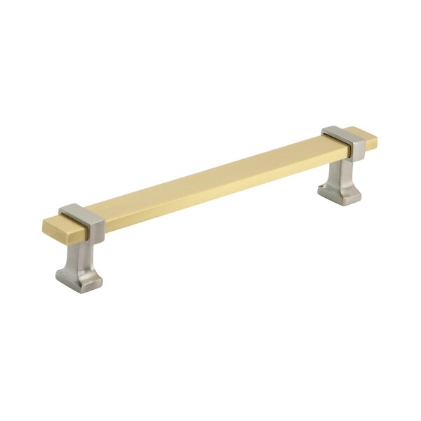 Amerock Overton 6-5/16 in 160 mm Center-to-Center Brushed Gold/Satin Nickel Cabinet Pull - BP36683BGLG10
