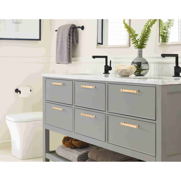 Amerock Overton 6-5/16 in 160 mm Center-to-Center Brushed Gold/Satin Nickel Cabinet Pull - BP36683BGLG10