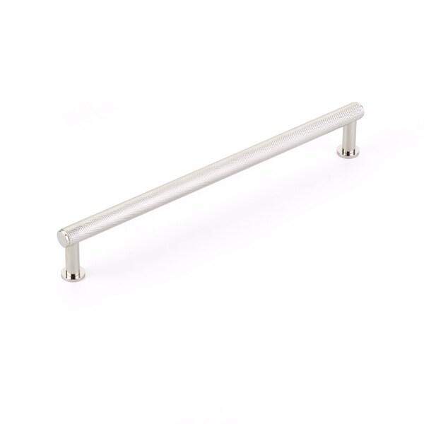 Schaub 8in Center to Center Pub House Knurled Cabinet Pull Polished Nickel Finish - 5008-PN