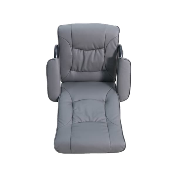 Flash Furniture Rachel Contemporary Multi-Position Recliner and Ottoman w/Wrapped Base in Gray LeatherSoft - BT-7862-GY-GG