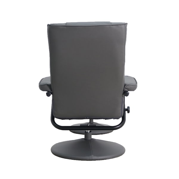 Flash Furniture Rachel Contemporary Multi-Position Recliner and Ottoman w/Wrapped Base in Gray LeatherSoft - BT-7862-GY-GG