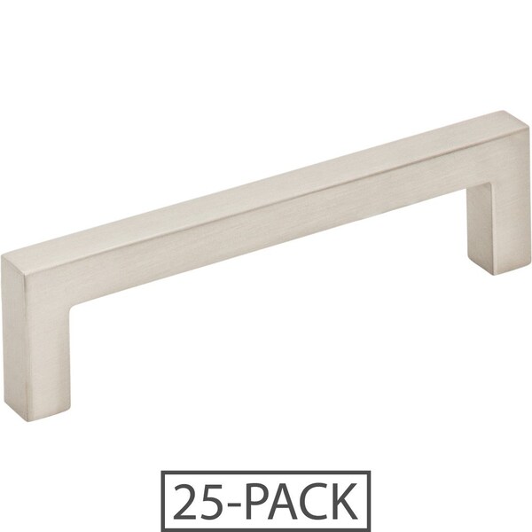 Elements By Hardware Resources 25-Pack of the 96 mm Center-to-Center Satin Nickel Square Stanton Cabinet Bar Pull - 625-96SN-25