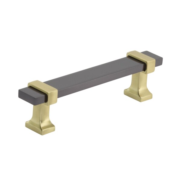 Amerock Overton 3-3/4 in 96 mm Center-to-Center Black Chrome/Brushed Gold Cabinet Pull - BP36681BCRBGL