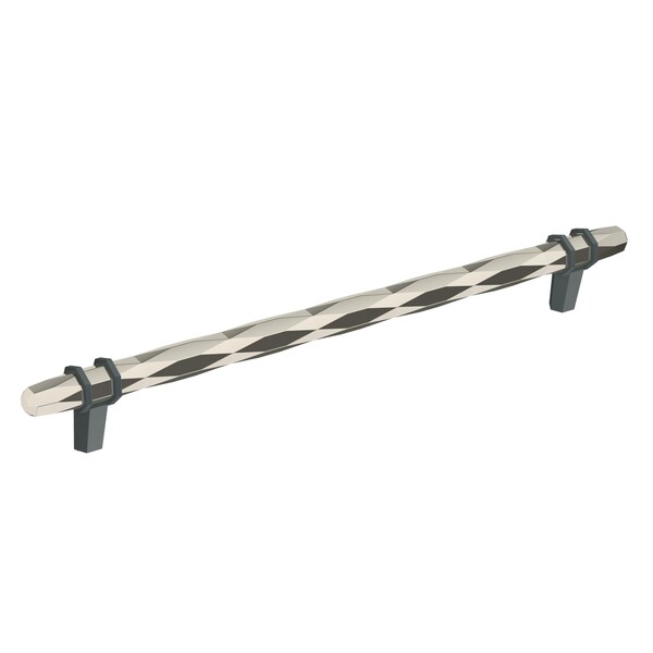 Amerock London 10-1/16 in 256 mm Center-to-Center Polished Nickel/Black Bronze Cabinet Pull - BP36664PNBBR
