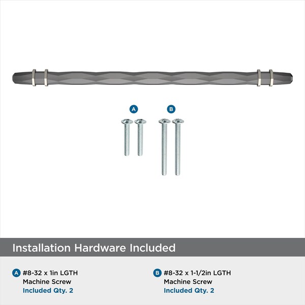 Amerock London 10-1/16 in 256 mm Center-to-Center Black Chrome/Polished Chrome Cabinet Pull - BP36664BCR26