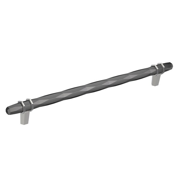 Amerock London 10-1/16 in 256 mm Center-to-Center Black Chrome/Polished Chrome Cabinet Pull - BP36664BCR26