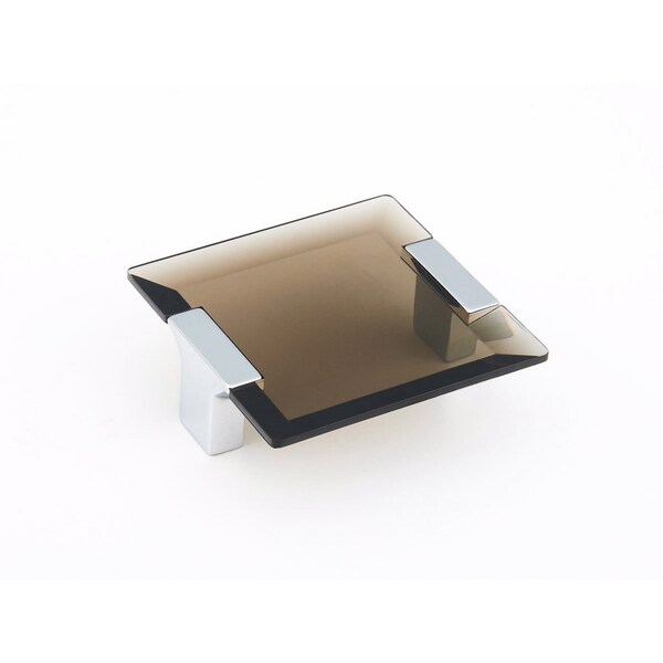 Schaub 2-1/2in Center to Center Positano Smoke Cabinet Pull Polished Chrome Finish - 315-26-SM