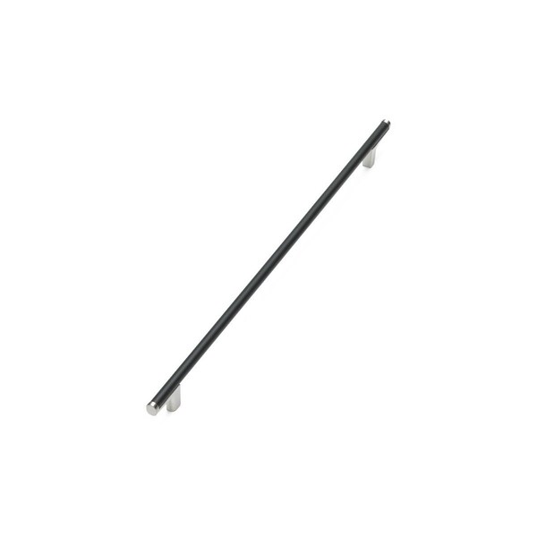 Schaub 320mm Center to Center Regatta Matte Black Cabinet Pull Satin Nickel Finish - 373-MB-15