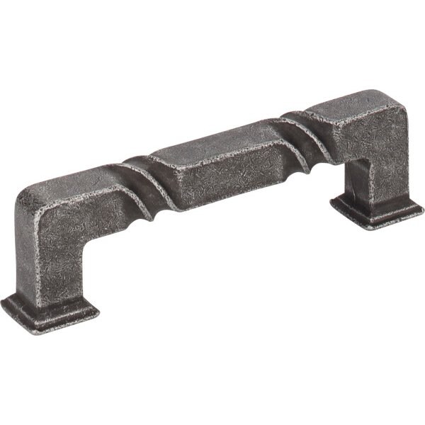 Jeffrey Alexander 96 mm Center-to-Center Distressed Antique Silver Rustic Twist Tahoe Cabinet Pull - 602-96SIM