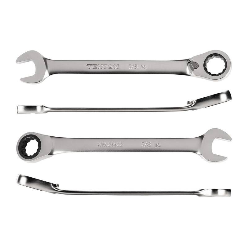 TEKTON 7/8 in. Reversible 12-Point Ratcheting Combination Wrench - WRC23322