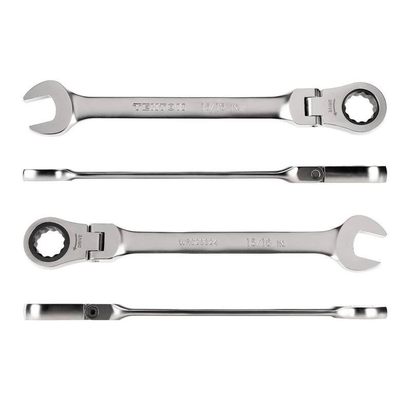 TEKTON 15/16 in. Flex Head 12-Point Ratcheting Combination Wrench - WRC26324