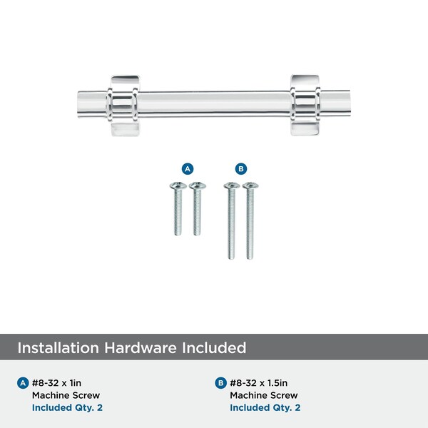 Amerock Davenport 3 in 76 mm Center-to-Center Polished Chrome Cabinet Pull - BP3660026