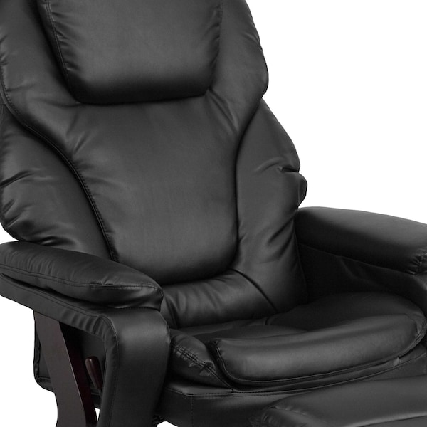 Flash Furniture Contemporary Chair, Leather, 17-1/2" Height, Plush Arms, Black LeatherSoft - BT-70222-BK-FLAIR-GG