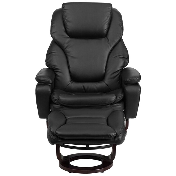 Flash Furniture Contemporary Chair, Leather, 17-1/2" Height, Plush Arms, Black LeatherSoft - BT-70222-BK-FLAIR-GG