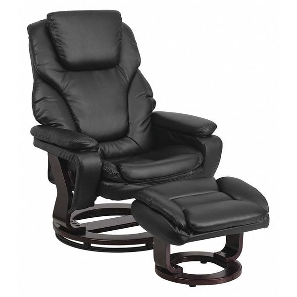 Flash Furniture Contemporary Chair, Leather, 17-1/2" Height, Plush Arms, Black LeatherSoft - BT-70222-BK-FLAIR-GG