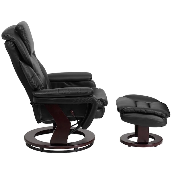 Flash Furniture Contemporary Chair, Leather, 17-1/2" Height, Plush Arms, Black LeatherSoft - BT-70222-BK-FLAIR-GG