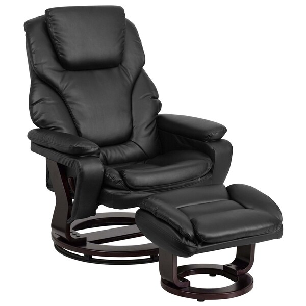 Flash Furniture Contemporary Chair, Leather, 17-1/2" Height, Plush Arms, Black LeatherSoft - BT-70222-BK-FLAIR-GG