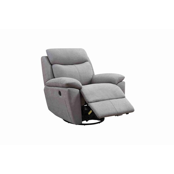 Moootto Electric Power Swivel Glider Rocker Recliner Chair with USB Charge Port - TBZOLS2754PSLGYSS