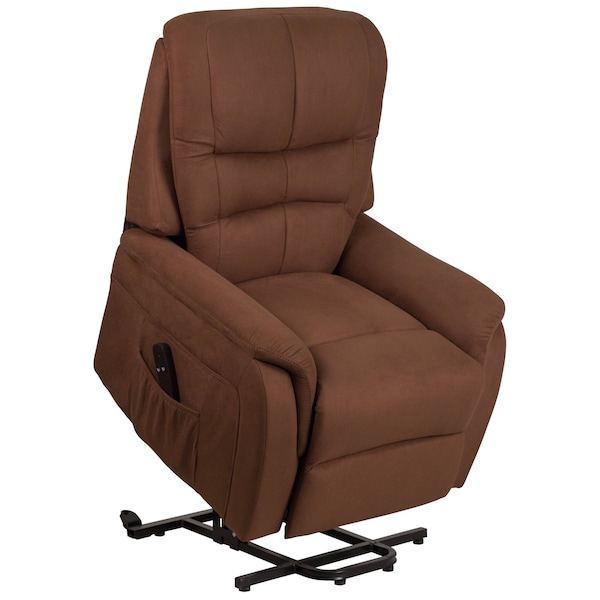 Flash Furniture Recliner, 32" to 67" x 44" to 57", Upholstery Color: Brown, Weight Capacity: 350 lb. - CH-US-153062L-BRN-MIC-GG
