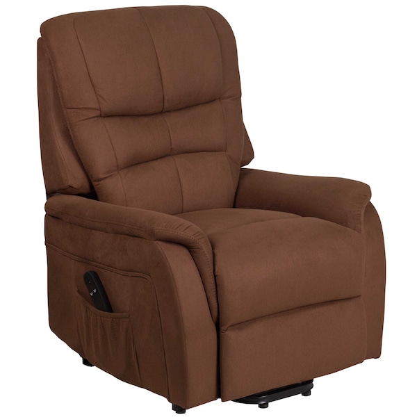 Flash Furniture Recliner, 32" to 67" x 44" to 57", Upholstery Color: Brown, Weight Capacity: 350 lb. - CH-US-153062L-BRN-MIC-GG