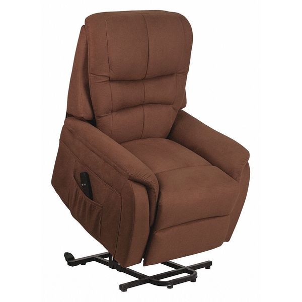 Flash Furniture Recliner, 32" to 67" x 44" to 57", Upholstery Color: Brown, Weight Capacity: 350 lb. - CH-US-153062L-BRN-MIC-GG