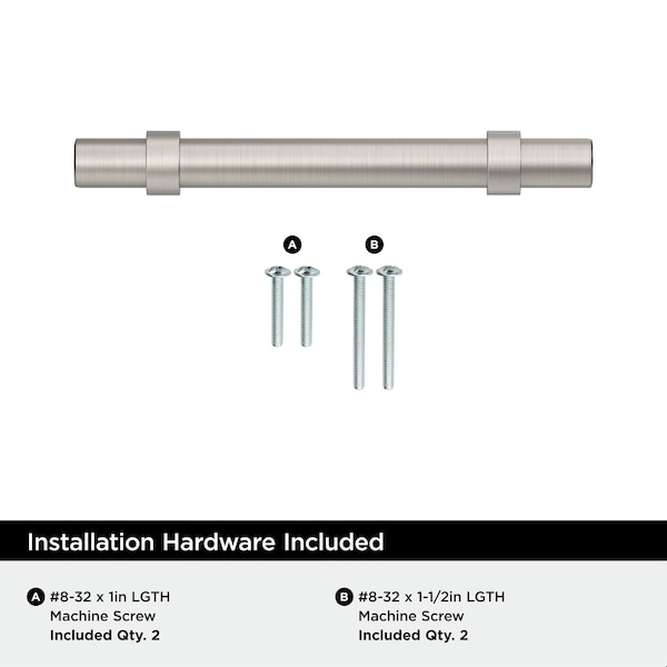 Amerock Central 3-3/4 inch 96mm Center-to-Center Satin Nickel Cabinet Pull, 10PK - 10VMP37161G10