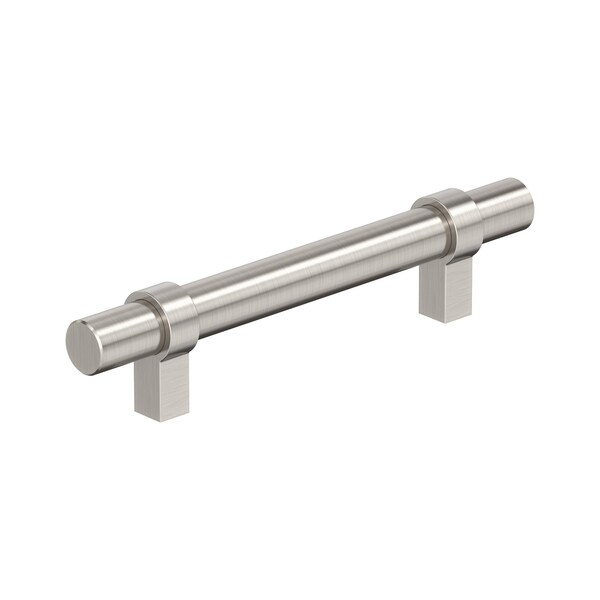Amerock Central 3-3/4 inch 96mm Center-to-Center Satin Nickel Cabinet Pull, 10PK - 10VMP37161G10