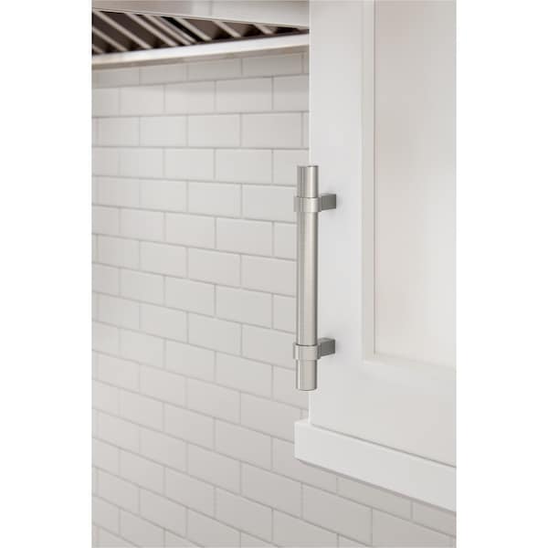 Amerock Central 3-3/4 inch 96mm Center-to-Center Satin Nickel Cabinet Pull, 10PK - 10VMP37161G10