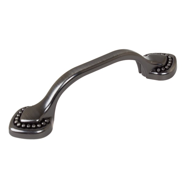 Gliderite Hardware 3 in. Center to Center  Brushed Pewter Beaded Spade Cabinet Pull - 4354-BP, 10PK - 4354-BP-10