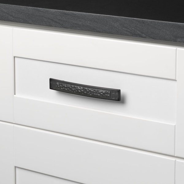 Gliderite Hardware 3-3/4 in. Center to Center Matte Black Hammered Cabinet Pull - 4244-MB, 25PK - 4244-MB-25
