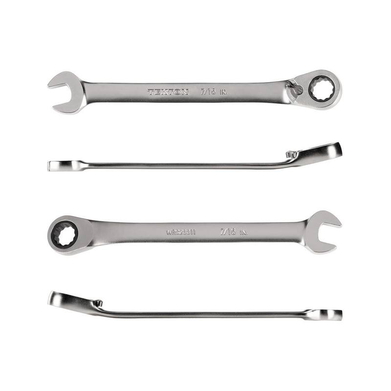 TEKTON 7/16 in. Reversible 12-Point Ratcheting Combination Wrench - WRC23311