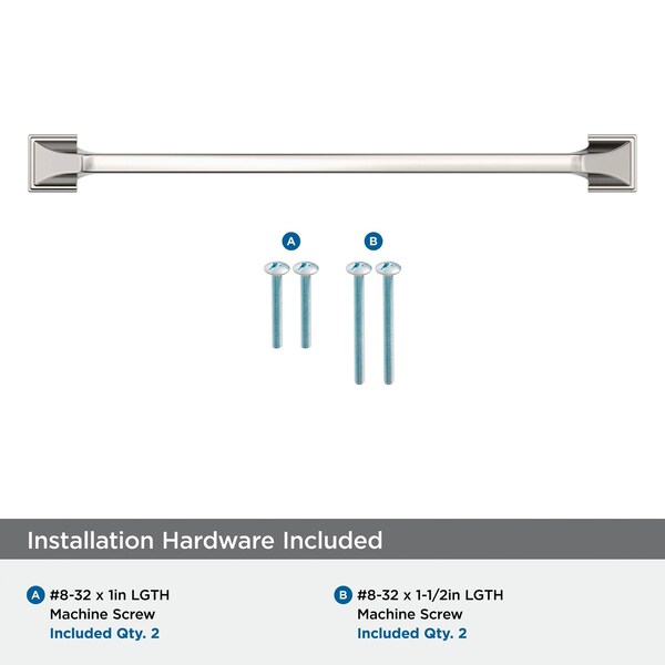 Amerock Exceed 10-1/16 inch 256mm Center-to-Center Polished Nickel Cabinet Pull - BP36923PN