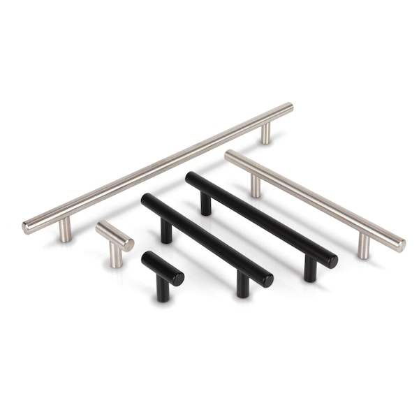 Elements By Hardware Resources 288 mm Center-to-Center Hollow Matte Black Stainless Steel Naples Cabinet Bar Pull - 366SSMB
