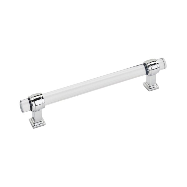 Amerock Glacio 6-5/16 in 160 mm Center-to-Center Clear/Polished Chrome Cabinet Pull - BP36656C26