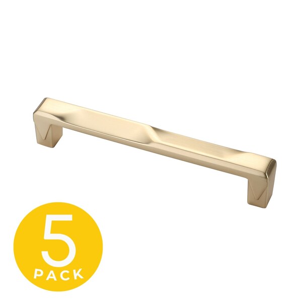 Sapphire Geiger Series 5 in. 128 mm Center-to-Center Modern Gold Cabinet Handle/Pull, 5PK - SP-3771-128-BRA-5