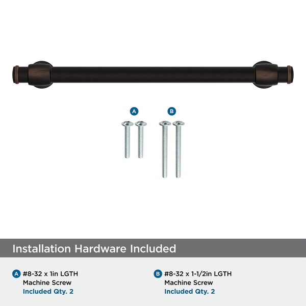 Amerock Winsome 6-5/16 inch 160mm Center-to-Center Oil Rubbed Bronze Cabinet Pull - BP36771ORB