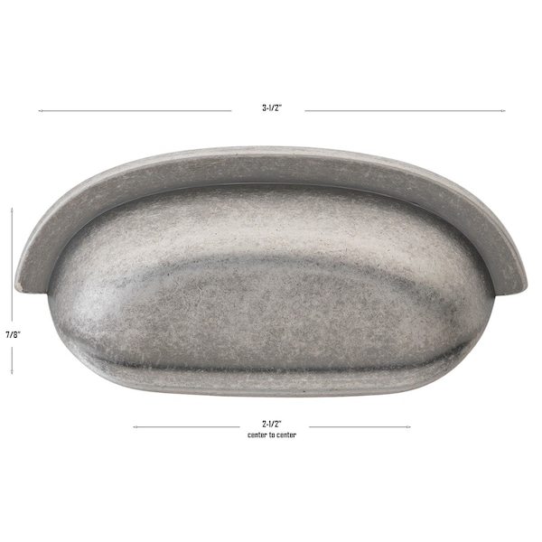 Gliderite Hardware 2-1/2 in. Center to Center Weathered Nickel Classic Bin Pull - 4081-WN, 10PK - 4081-WN-10