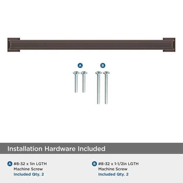 Amerock Appoint 8-13/16 inch 224mm Center-to-Center Oil-Rubbed Bronze Cabinet Pull - BP37363ORB